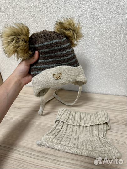 Шапка и снуд детский зима