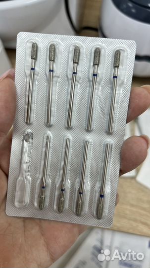 Фреза алмазная цилиндр закругленный (синяя)