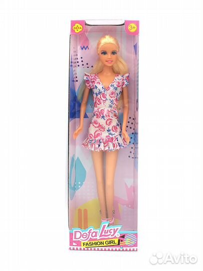 Кукла Fashion Girl в бело-розовом платье Defa Lucy DF8445