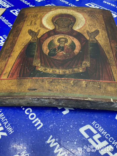 Старинная икона Знамение 18 век