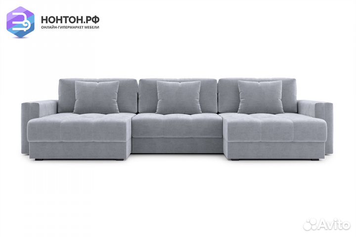 Диван п-образный тик-так Монарх М1О2 серый