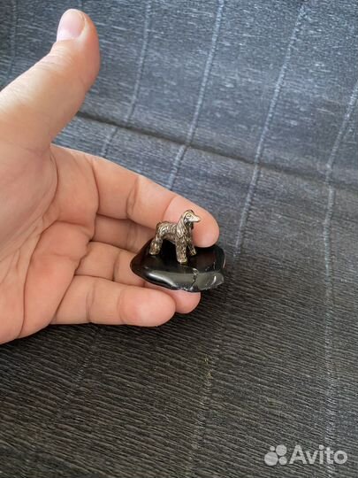 Афганская борзая латунь фигурка собака