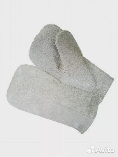 Рукавицы спилковые утепленные, искусственный мех