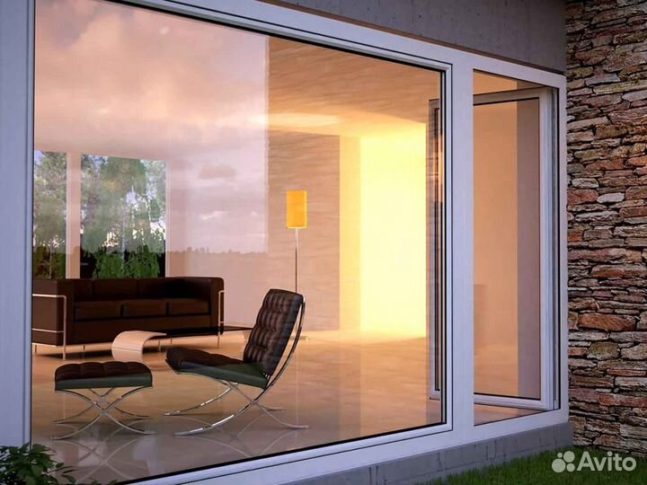 Ремонт окон, стеклопакет Однокамерный RAL8542