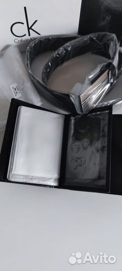 Мужской набор ремень и кошелек CK