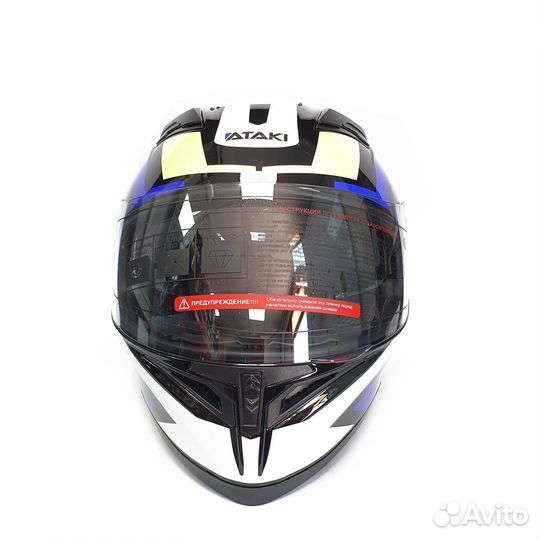 Шлем Ataki JK316 Route синий/Hi-Vis желтый