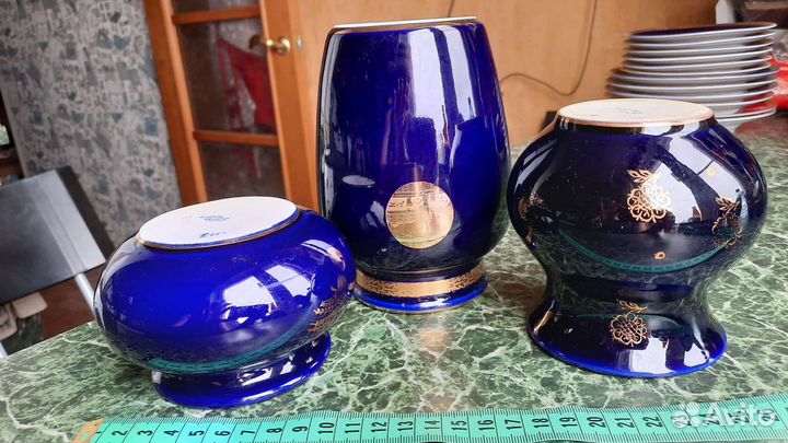 Ваза СССР. Лфз. Кобальт. Сервировка