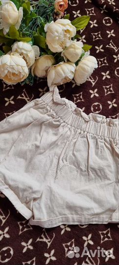 Шорты джинсовые бежевые