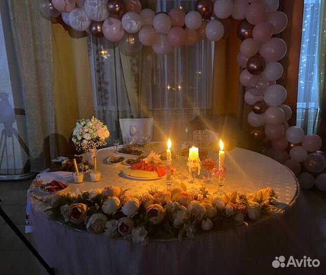 Свадебное украшение на стол