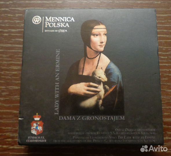 Ниуэ 1д. 2012г. Леонардо Дама с горностаем серебро