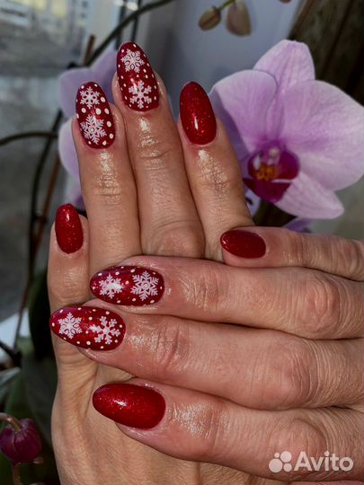 Наращивание/покрытие/педикюр