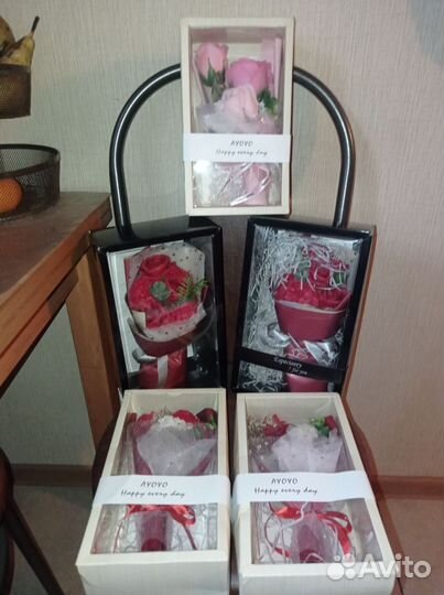 Подарочные наборы мыло в форме цветочных букетов