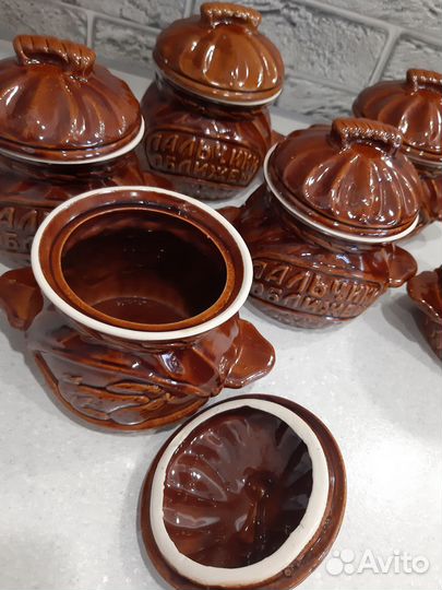 Горшочки для запекания глиняные