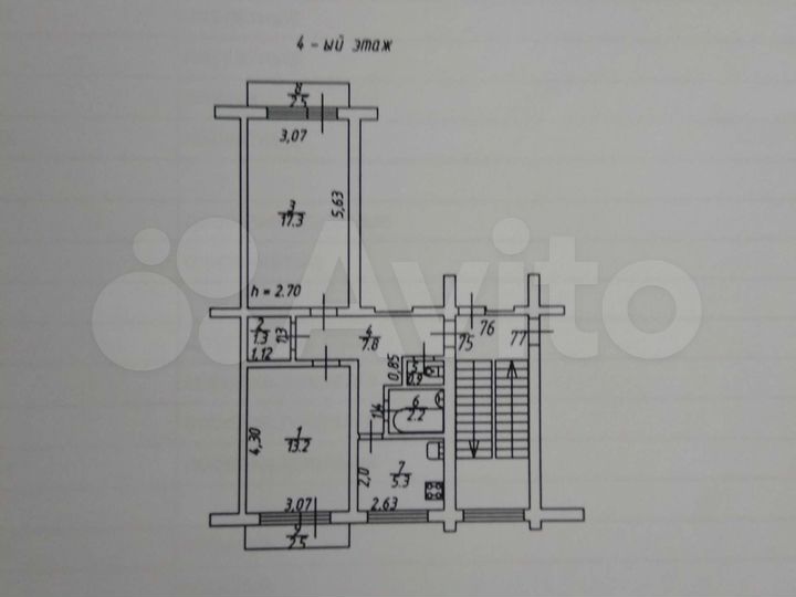 2-к. квартира, 48 м², 4/5 эт.
