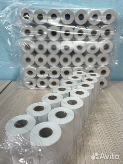 Чековая лента 57 мм - 15 м белая из термобумаги