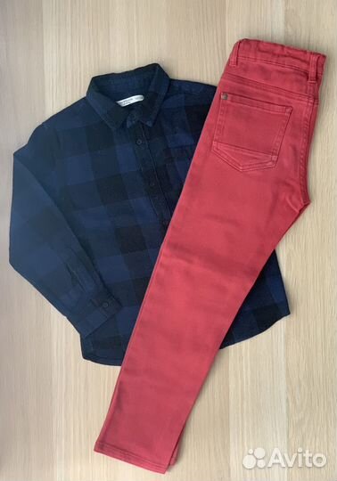 Джинсы рубашка футболка (разм.122)