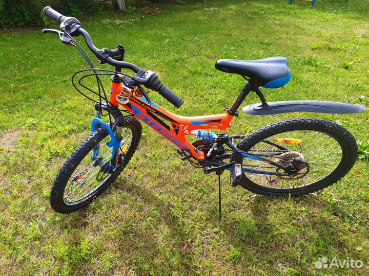 Велосипед горный подростковый двухподвесный 24 бу