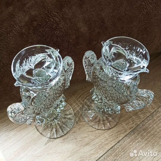 Хрустальные подсвечники Совушки, СССР