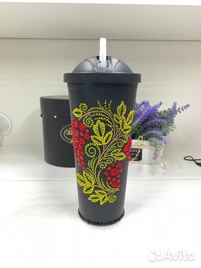 Термокружка, стакан со стразами, кружка со стразам