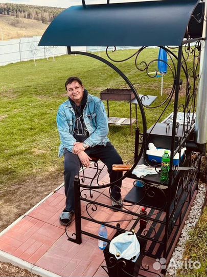 Мангал с печью под казан