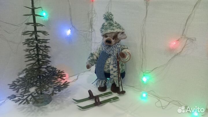 Мягкая игрушка в стиле Тедди. Тишка лыжник