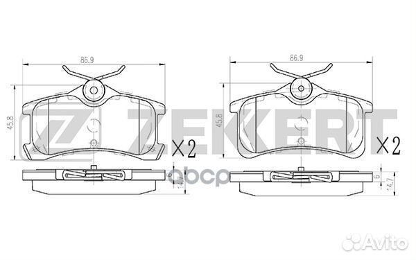 Колодки торм. диск. задн. Toyota Avensis (T220)