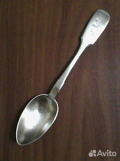 Ложка 875 пробы, вензель, довоенная. 75 гр