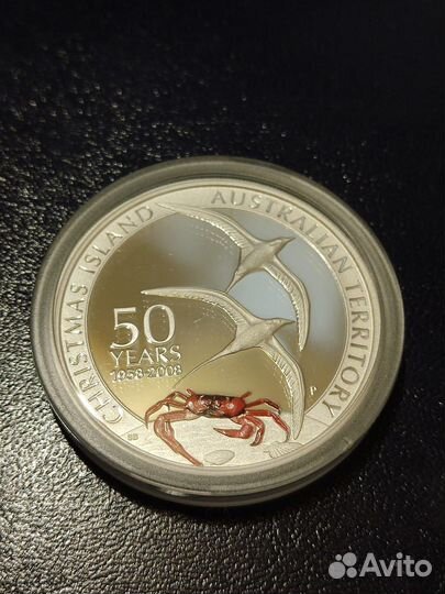 Монета серебро. Австралия Остров Рождества