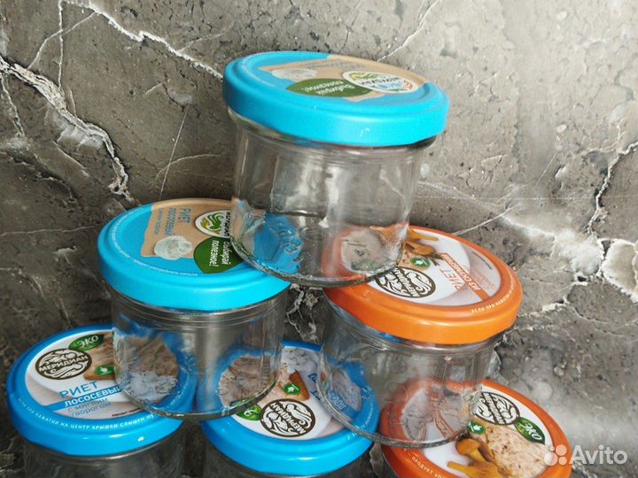 Баночки стеклянные с крышкой 0,125 литра 10 шт