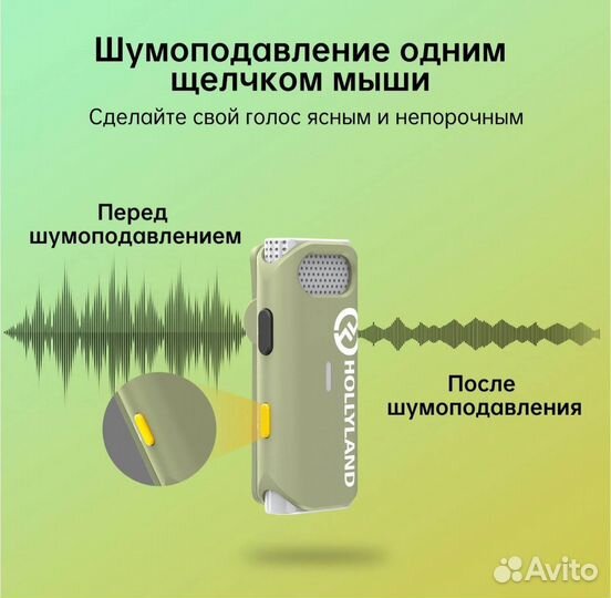 Микрофон петличный Hollyland Lark M1, оливковый