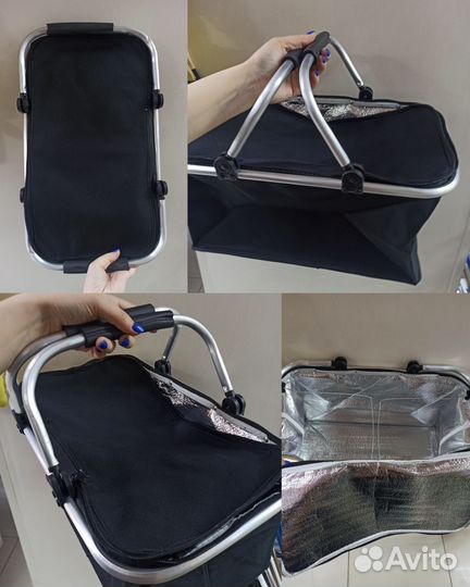 Термосумка холодильник складная на алюминиевом кар