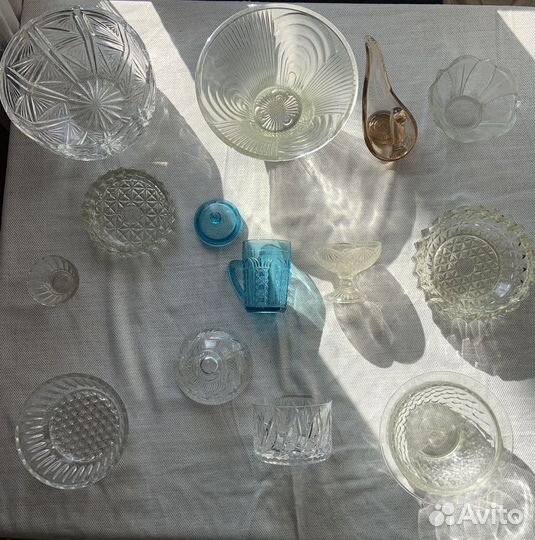 Старинная хрустальная посуда,стекло
