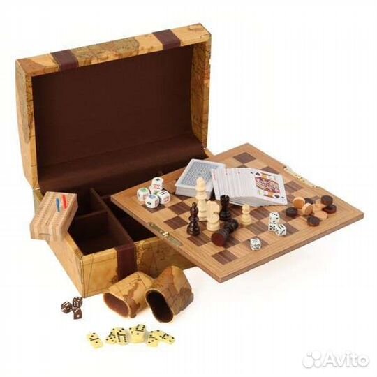 Сундук с играми (домино, нарды, шашки, шахматы)