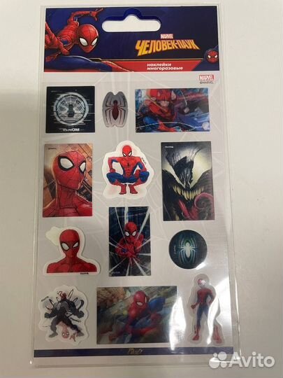 Наклейки Человек-Паук многоразовые 3D