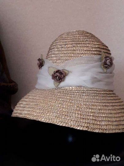 Шляпа женская соломенная