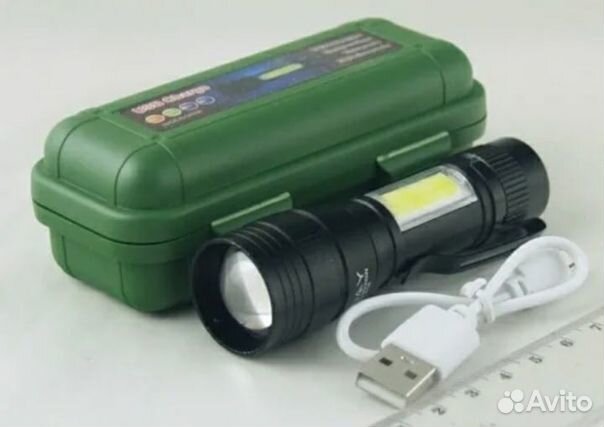 Фонарь ручной аккумуляторный GL-513 zoom шнур USB