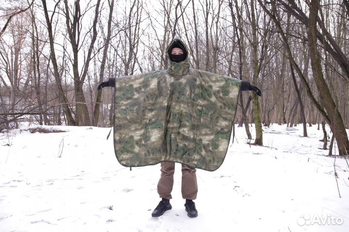 Пончо- спальник дождевик тактический 5в1