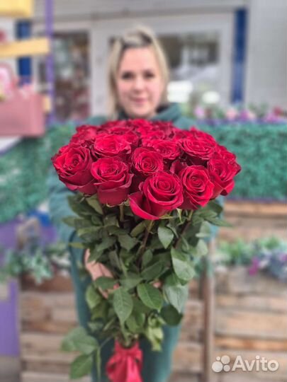 Высокие розы, метровые розы, букет из роз