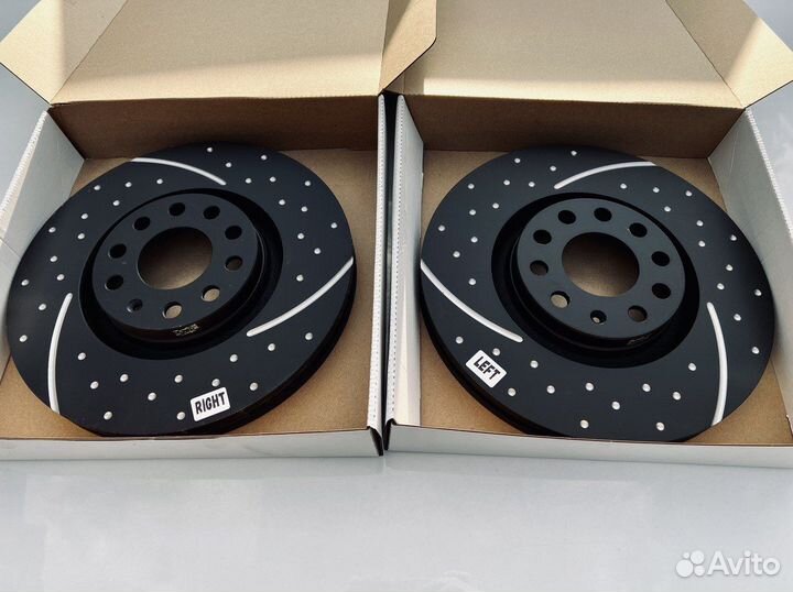 Тормозные диски Geely Tugella с перфорацией, слоты