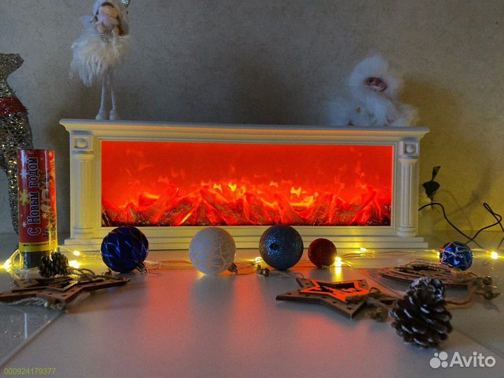 Декоративный камин настольный белый