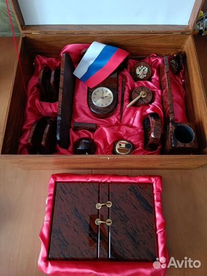 Настольный набор из обсидиана