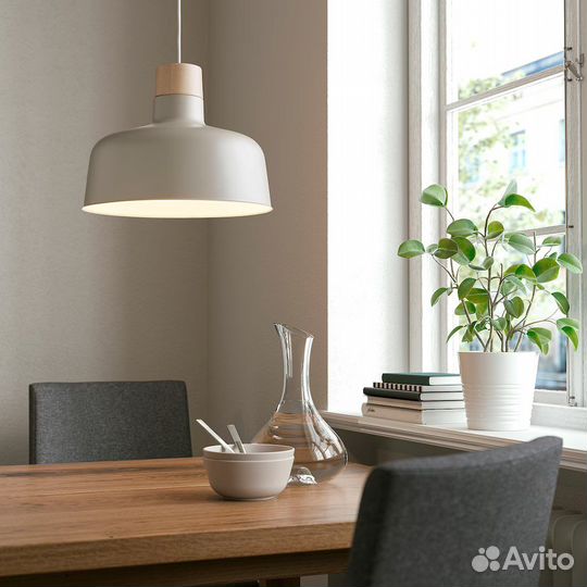 Бункефлу Подвесной светильник, бежевый/береза Икеа