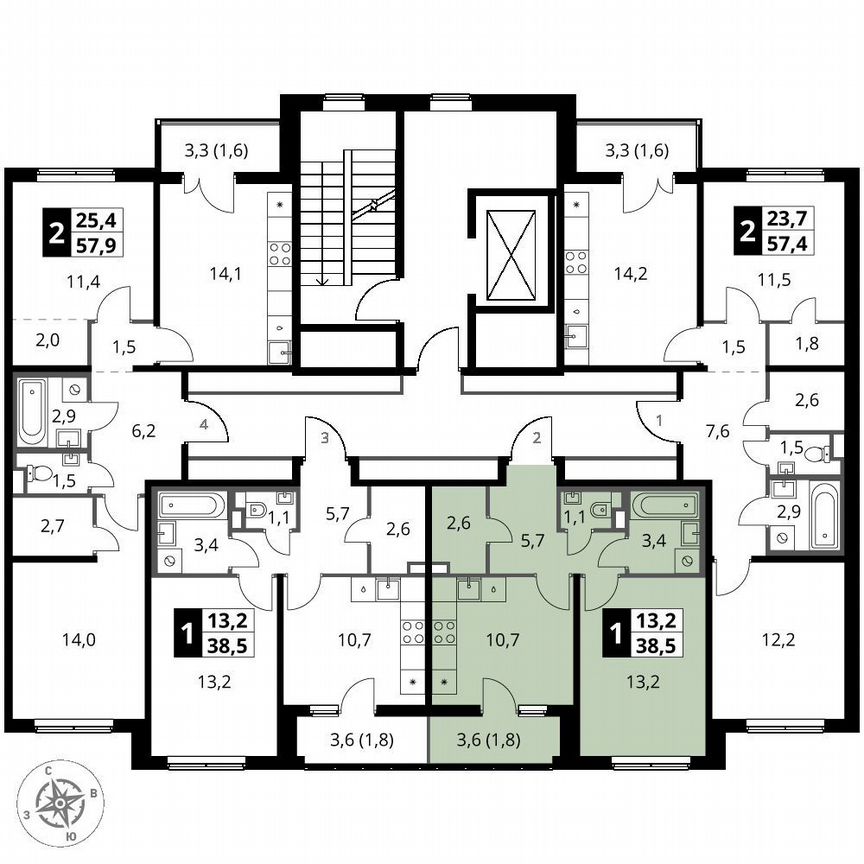 1-к. квартира, 38,5 м², 2/8 эт.