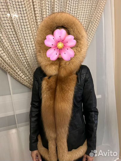 Куртка - жилет Италия натуральная кожа мех лиса