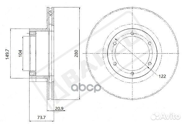 Диск тормозной вентилируемый BD0373 bapco