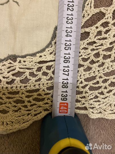 Винтажная скатерть, ручная работа. Круглая