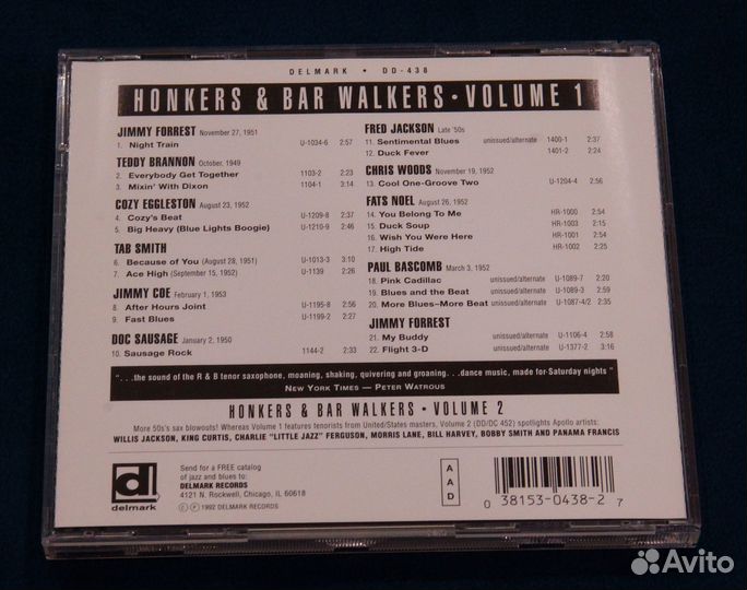 CD Honkers & Bar Walkers Volume One