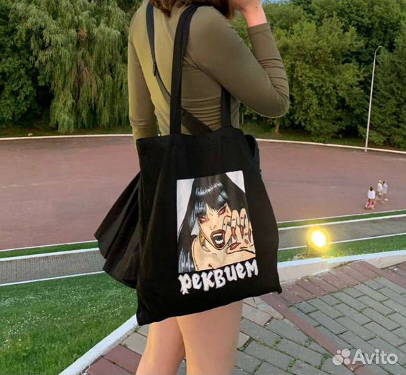 Cумка шоппер на заказ. Роспись