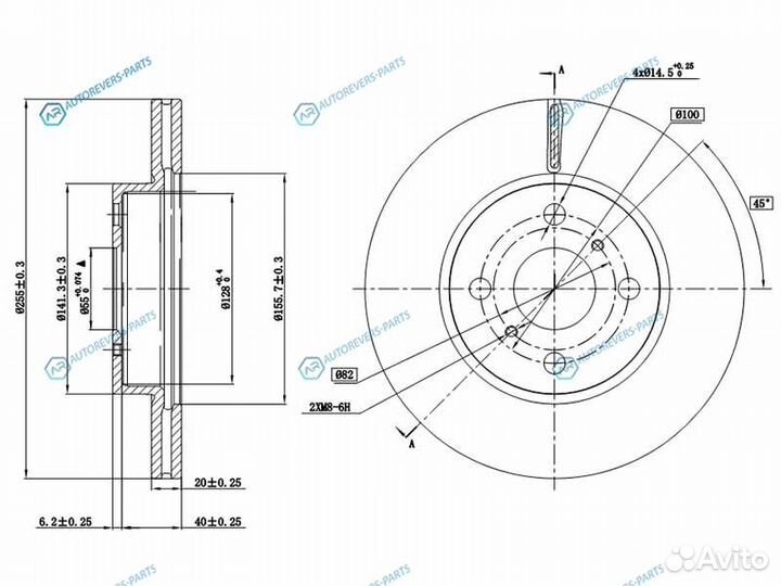 ST-43512-74010 Диск тормозной перед toyota IQ 08