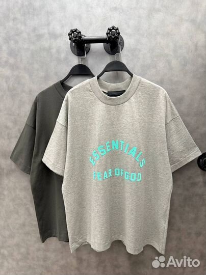 Футболка Essentials оверсайз серая стильная